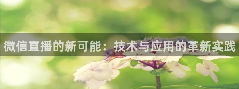 足球在线直播吧：微信直播的新可能：技术与应用的革新实践